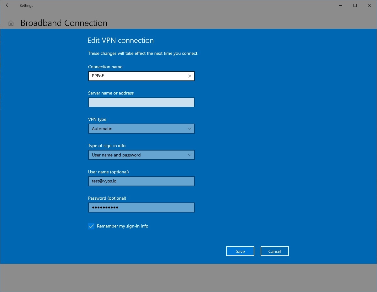 Window PPPoE Client Configuration